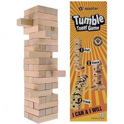 48pcs Wooden Tumble Tower Game, Stacking Tumbling Tower-Jenga Game