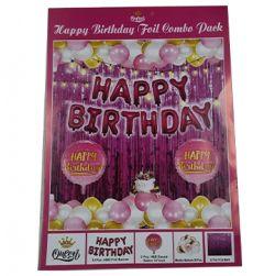 Happy Birthday Foil ballon combo pack Large size (Pink)