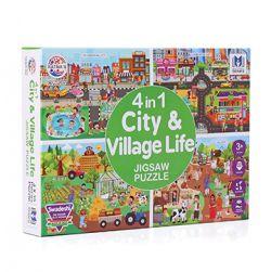 4in1 City & Village Life Multicolour Jigsaw Puzzle for Kids