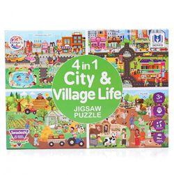 4in1 City & Village Life Multicolour Jigsaw Puzzle for Kids