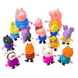 Pig Family & Friends – Peppa, George, Mummy, Daddy - Toy Set Action Figure - 14 pcs set