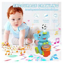 Musical Elephant Toy with Levitation Ball on Nose Along with Dazzling Light Drum (Multicolor)