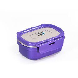 Veigo Heat Up Small- Insulated Stainless Steel Veg Box, Microwave Safe Condiment Dabbi (180ml), Violet