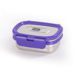 Veigo Small Stainless Steel Leakproof & Airtight Veg Box with Silicon Ring(180ml), Violet