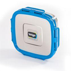 Veigo Sandwich Stainless Steel Airtight Box with Silicon Ring & Lid Lock, Dark Blue