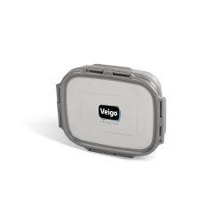 Veigo Large Stainless Steel Air Tight & Leak-Proof Lunch Box with Lid Lock & Detachable Clip Mechanism (600ml), Grey