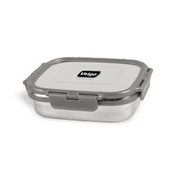 Veigo Large Stainless Steel Air Tight & Leak-Proof Lunch Box with Lid Lock & Detachable Clip Mechanism (600ml), Grey