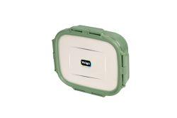 Veigo HeatUp Large Insulated Stainless Steel Leakproof & Airtight Lunch Box (630ml), Microwave Safe, Rectangle Shape, Military Green