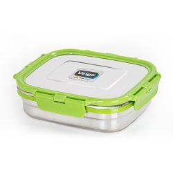 Veigo Large Stainless Steel Air Tight & Leak-Proof Lunch Box with Lid Lock & Detachable Clip Mechanism (600ml), Green