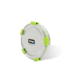 Veigo MaxoSteel Round Stainless Steel Airtight & Leakproof Lunch Box with Silicon Ring & Lid Lock, 950 Ml, Green