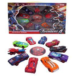 Avengers Metal Super Action Hero Metal Die Cast, Character Cars Set Toy Pack of 10 Mini-Alloy Car Models (Multicolor)