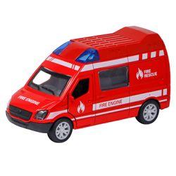 FIRE RESCUE Car Toy for Kids -Pull Back Metal Friction for Kids,Boys,Girls (Red)