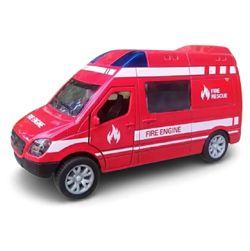 FIRE RESCUE Car Toy for Kids -Pull Back Metal Friction for Kids,Boys,Girls (Red)