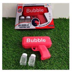 Bubble Electric Gun, Colorful Bubbles, One-Click Bubble, Light Music (Orange)