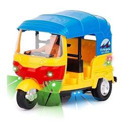 Battery Operated auto Rickshaw Tricycle Toy for Kids with Light & Music