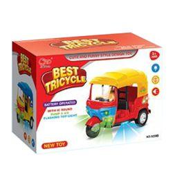 Battery Operated auto Rickshaw Tricycle Toy for Kids with Light & Music