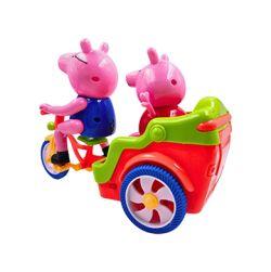 Peppa pig rikshaw with 2 figures