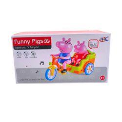 Peppa pig rikshaw with 2 figures