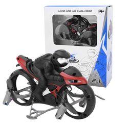 Flying remote control motorcycle 2in1 land and air dual mode