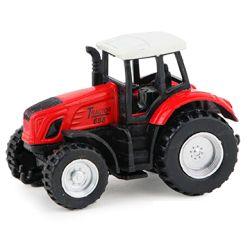 Metal Diecast Pull Back Tractor (red)