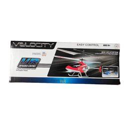 Velocity Remote Control Mini Helicopter with Rechargeable Batteries (Red)