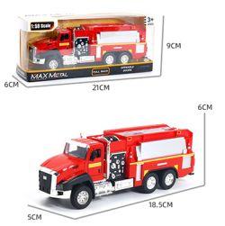 Max Metal Die Cast 1.50 Scale Pull Back Metal Alloy Tanker (Red)