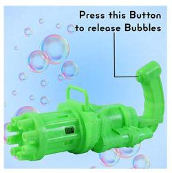 8-Hole Bubble Magic Machine Gun includes 160 ml liquid bottle (Green)