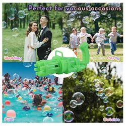 8-Hole Bubble Magic Machine Gun includes 160 ml liquid bottle (Green)