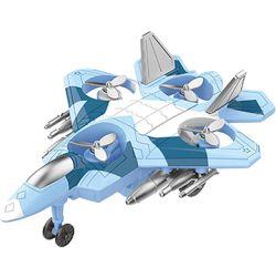 Diecast Military Airplane Aircraft Inertia Powered Fighter Jet With Rotating Fan (Blue))