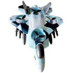 Diecast Military Airplane Aircraft Inertia Powered Fighter Jet With Rotating Fan (Blue))