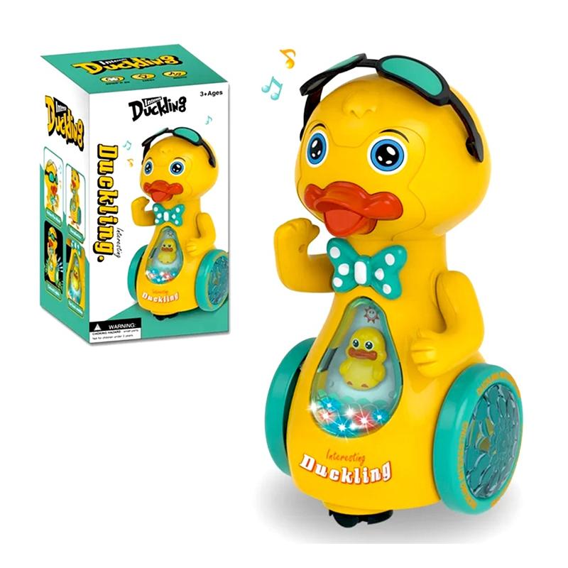 Musical Walking Duckling Toy with Electric Gimbal Sunglasses & Water Vapor Spray