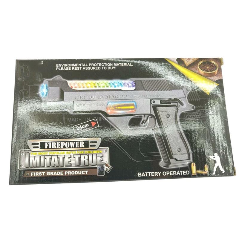 Eagle Light Music Pistol Gun CO2 Telescopic Barrel Electric Laser Gun 3d Light Guns & Darts (Black)