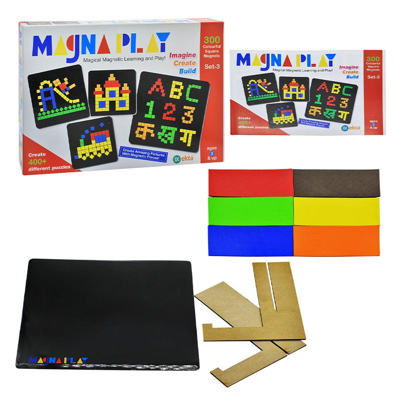 Ekta Magna Play Set - 3 Magical Magnetic Play N Learn Party & Fun Board Game