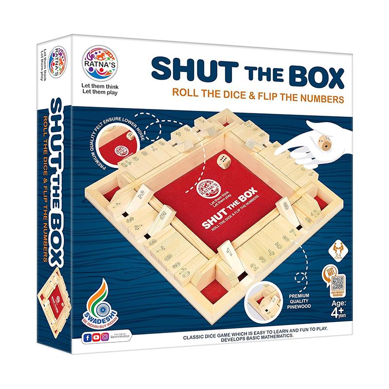 Ratnas Shut The Box Roll And Flip Party & Fun board game