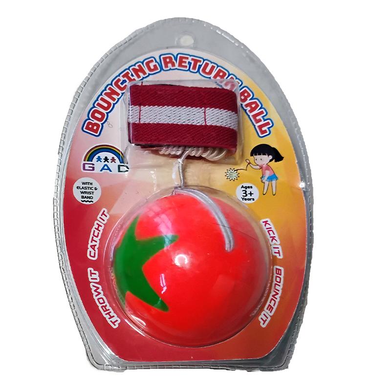 Orange with green start bouncing returning ball