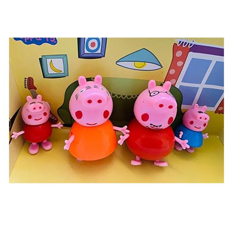 Peppa Family Set of 4, Best Toy Gift for Kids (Multicolor)