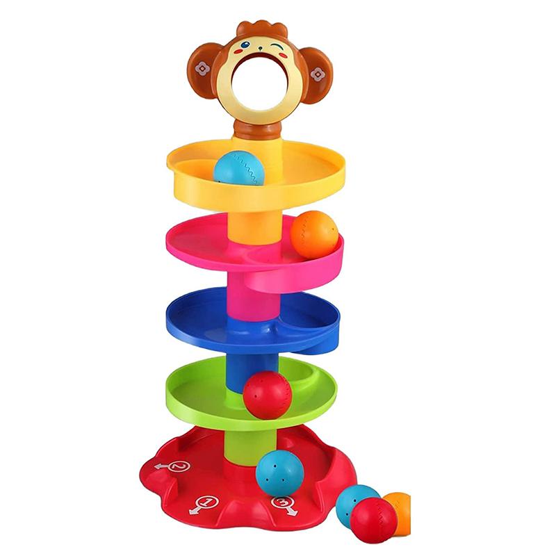 Roll Ball Toy for Kids with 5 Layer Ball Drop and Roll Swirling Tower for Baby