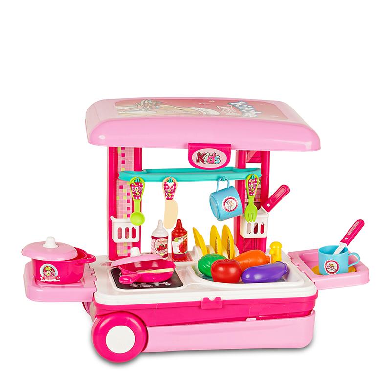 Ilearnngrow Ultimate Kid Chef Bring Along Kitchen Cooking Suitcase Luxury Kitchen Set Cooking Toy with Briefcase Kitchen Food Play Set for Girls & Boys (New)-Made in India