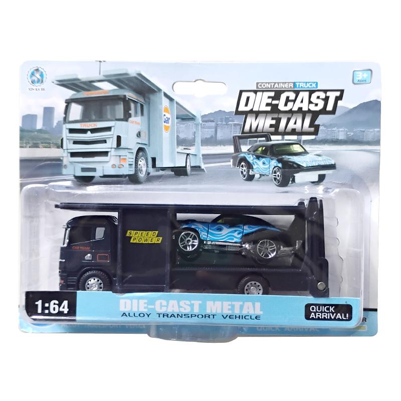 Container Truck Die Cast Metal Alloy Transport Vehicle Car (Purple)