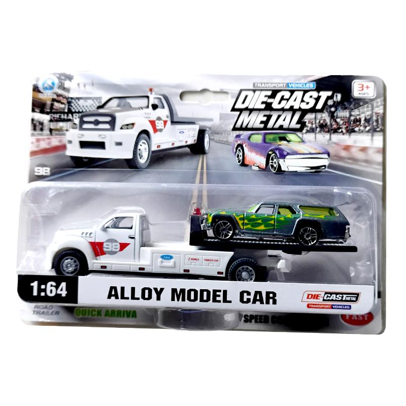 Container Truck Die Cast Metal Alloy Transport Vehicle Car (White)