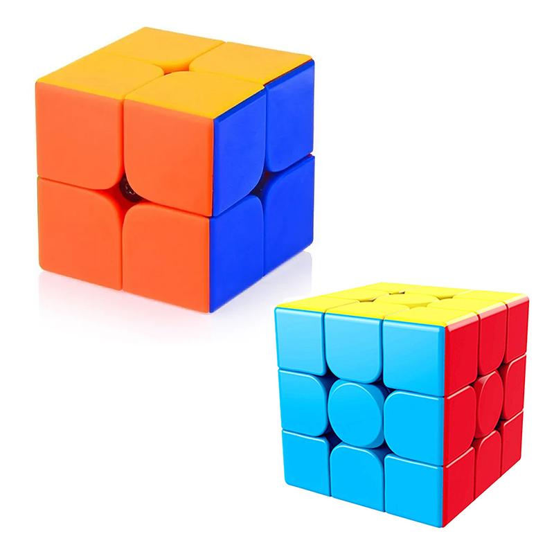 Drift 2x2 & 3x3 Cube Combo (Stickerless) Speedcube Highspeed Magic Cube Puzzle (2 Pieces)