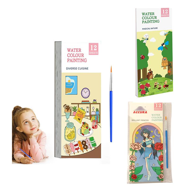12 sheet water colour painting book (pack of 3)