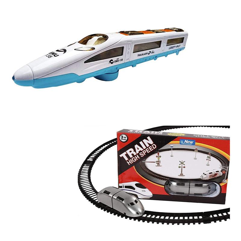 High Speed Bullet Train and EMU Electric Train Combo (Set of 2) (Multicolor)
