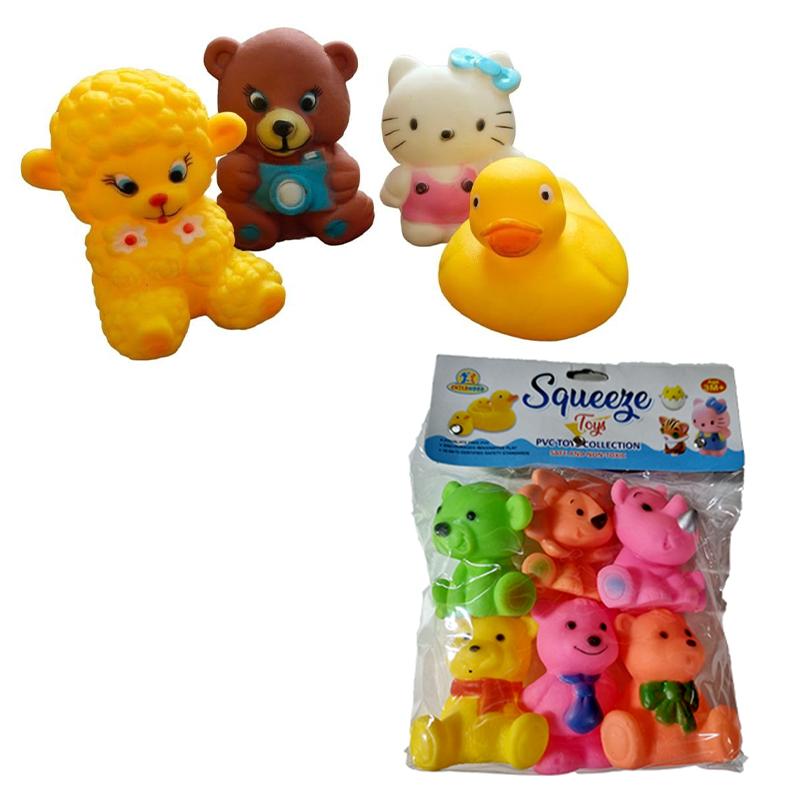 Childhood Squeezy soft toy Teddy and Kittty combo (Pack of 2)