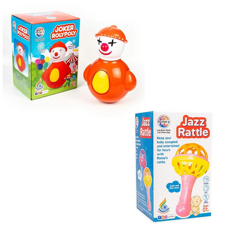 Ratnas Jazz and Joker Baby Ratlle Combo set (Pack of 2)