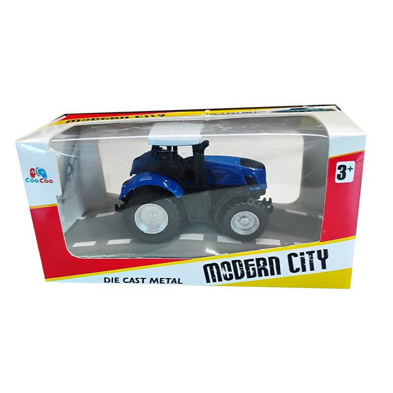 Metal Diecast Pull Back Tractor (Blue)