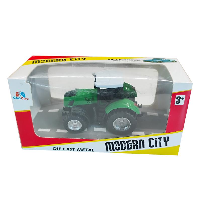 Metal Diecast Pull Back Tractor (Green)