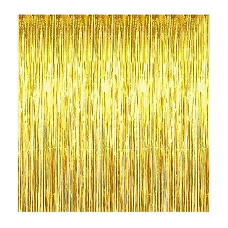 Foil Fringe Curtain Golden | Party Curtain Decoration | Foil Shimmer Party Backdrop Curtain | Party Curtains