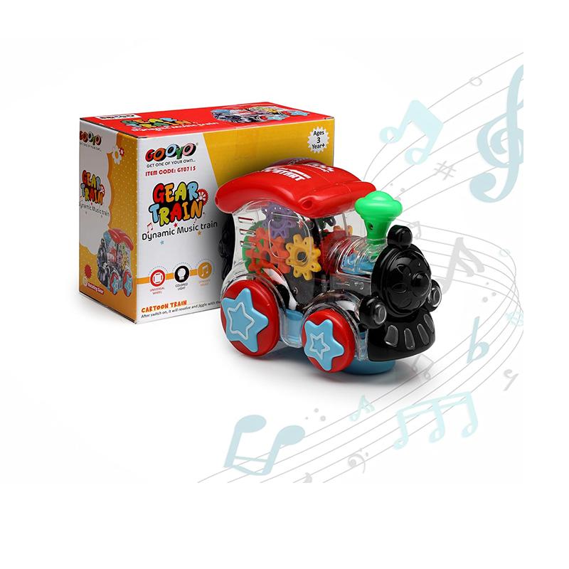 Gooyo Gear Transparent Train Engine Toy with LED Lights and Musical Sound | Train Toy Set for Kids | Battery Operated Track Railway Train | Train Sets