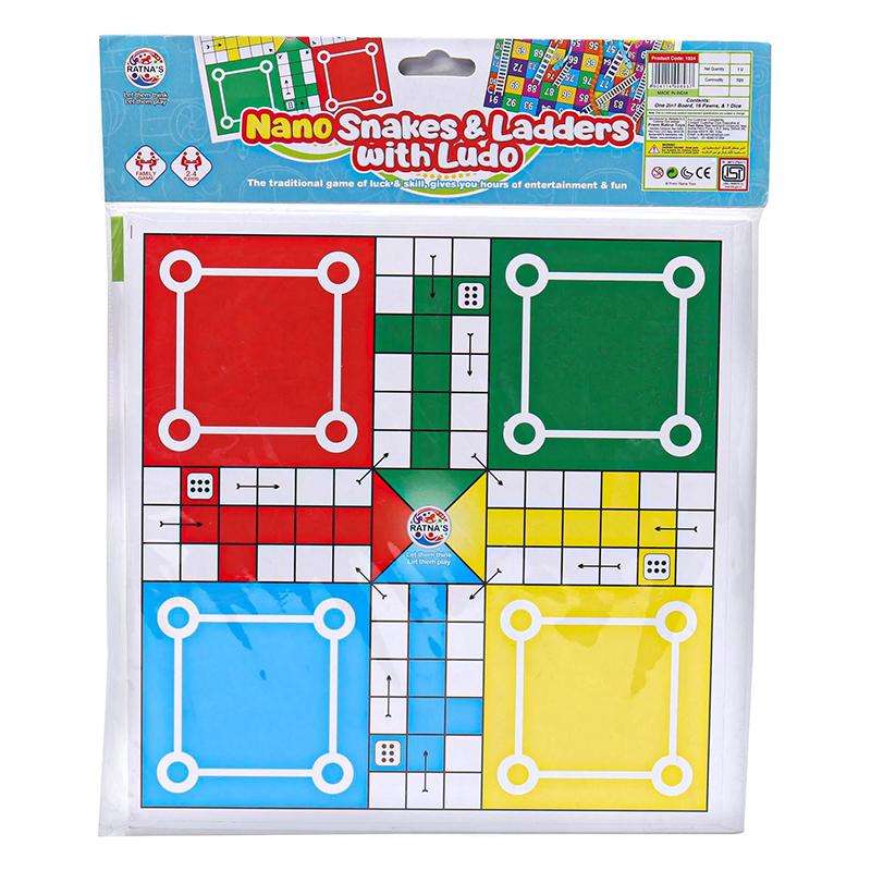 Ratnas Nano Snakes & Ladders with Ludo | Board Game for Kids & Family | Strategy Fun Indoor Game | Board Games
